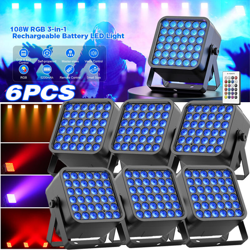 Luci Da Palco Discoteca 36 LED Par LED Luce Da Palcoscenico Controllo Vocale Luci Da DJ Luce Festa 7 Modalità Illuminazione Con Telecomando Per DJ Bar Party Matrimonio Banda Halloween Natale - Foto 5