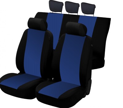 Sitzbezüge für großen Strick aus Baumwolle blau/schwarz, nach Maß - Made in Italy
