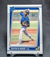 Triston McKenzie Rated Rookie Card RC 2021 Donruss #50 Cleveland Guardians. rookie card picture