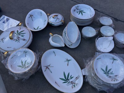 Canton 5027 by Noritake - ESTATE SET - RARE - 92 Pieces of Vintage Dinnerware 12