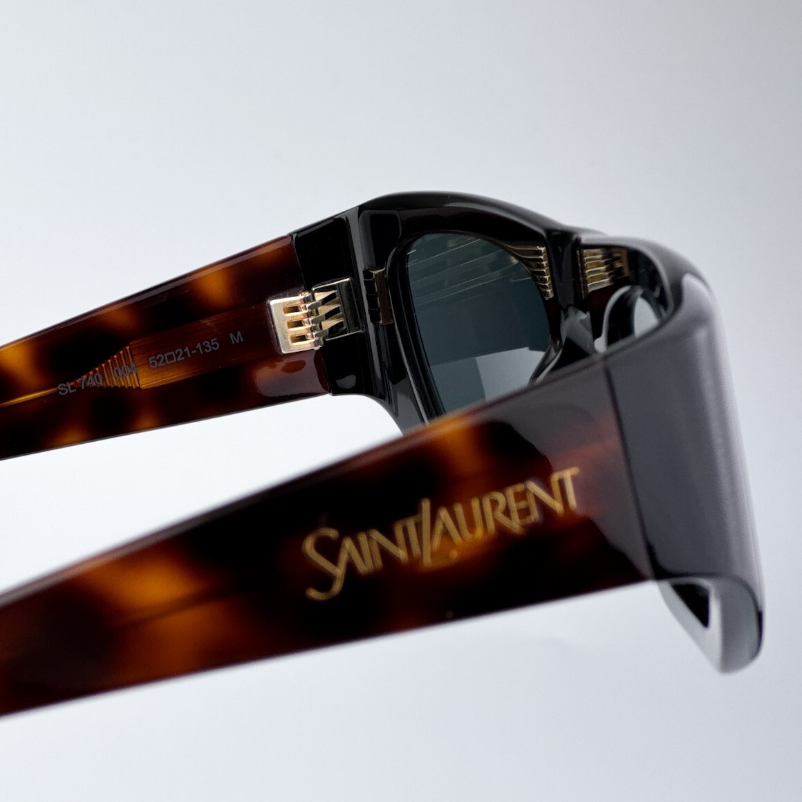 BRAND NEW Saint Laurent SL740 004 Black Havana Square Unisex Sunglasses Saint Laurent Men AUTHENTIC Sunglasses Black Havana Square  main image 4