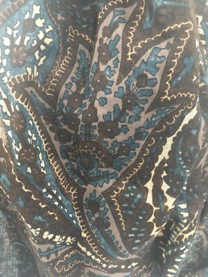 Infinity Scarf Brown Blue Beige Paisley | eBay