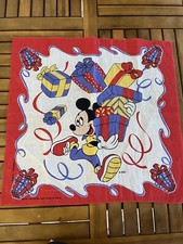 Disney Mickey Mouse Presents Handkerchief Bandanna J A Woronowicz Scarf Vtg 80s