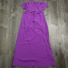 Forever 21 Womans Sun Dress Sheath Purple Sleeveless Ruffle Flowy Long Size S
