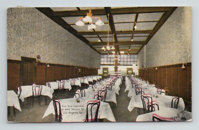 Boos Bros 2nd St Cafeteria Restaurant Interior Dining Room Los Angeles Postcard