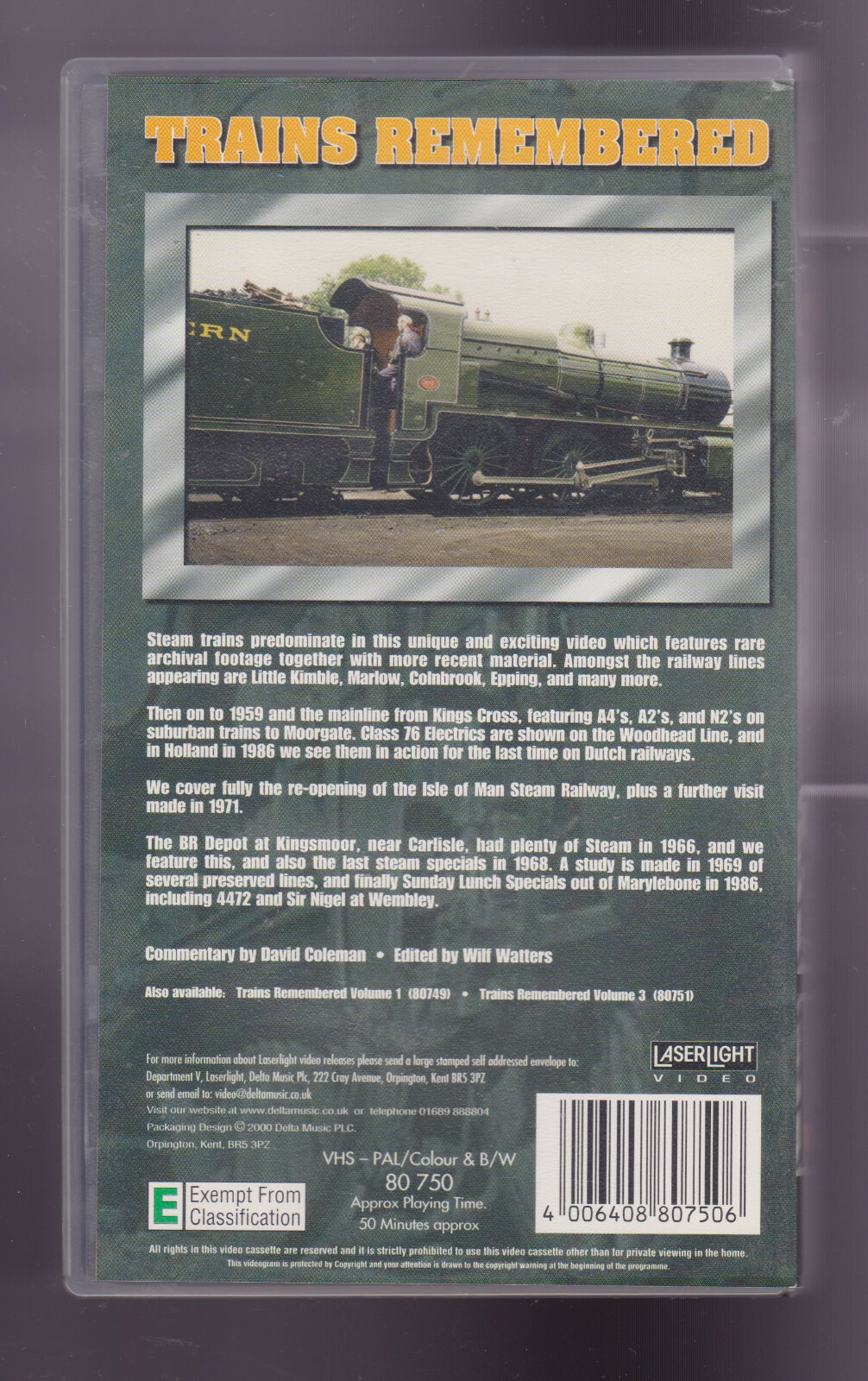 Trains Remembered - Vol. 2 (VHS, 2001) Railway Video | eBay UK