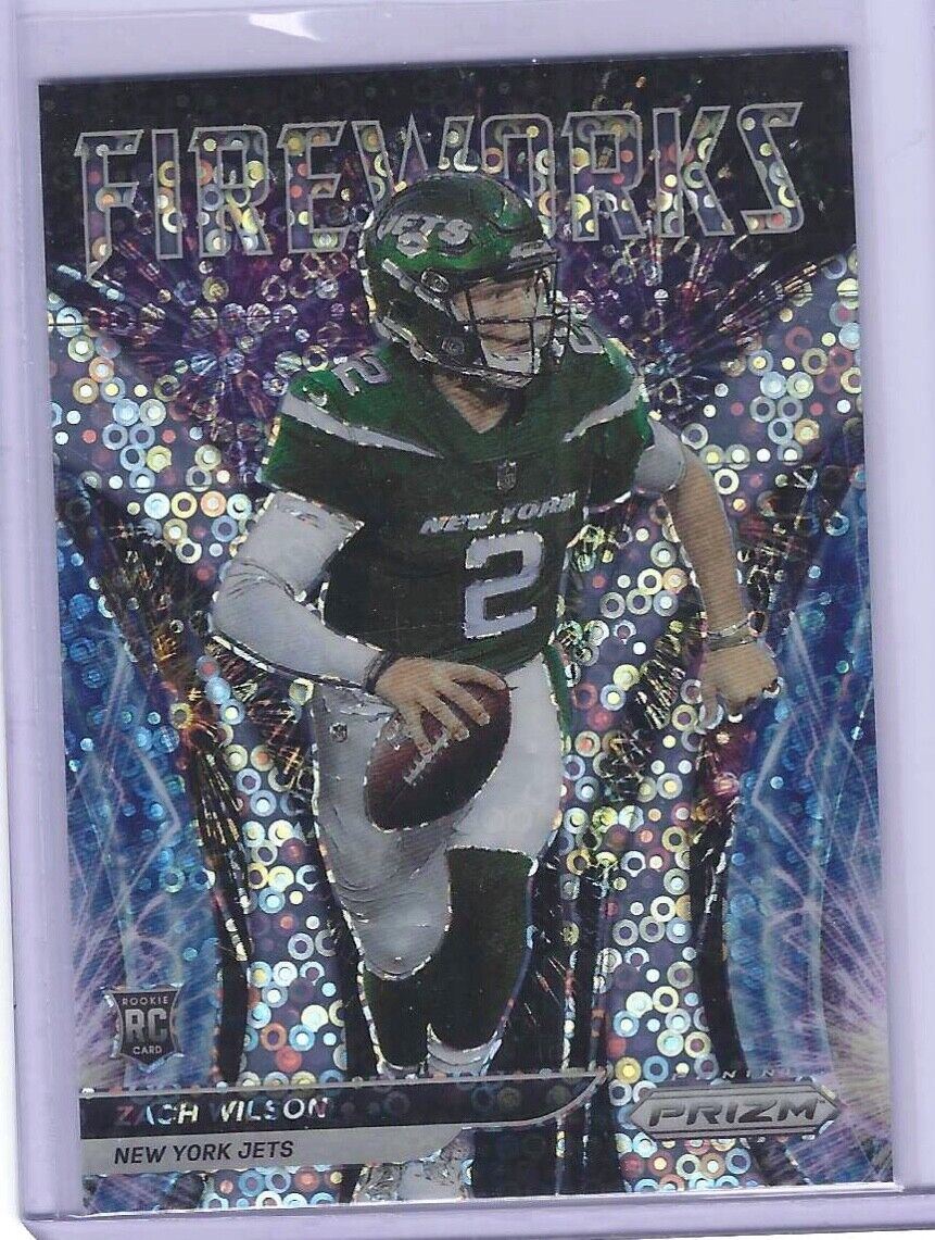 ZACH WILSON 2021 PANINI PRIZM SILVER DISCO PRIZM FIREWORKS ROOKIE RC #F-22