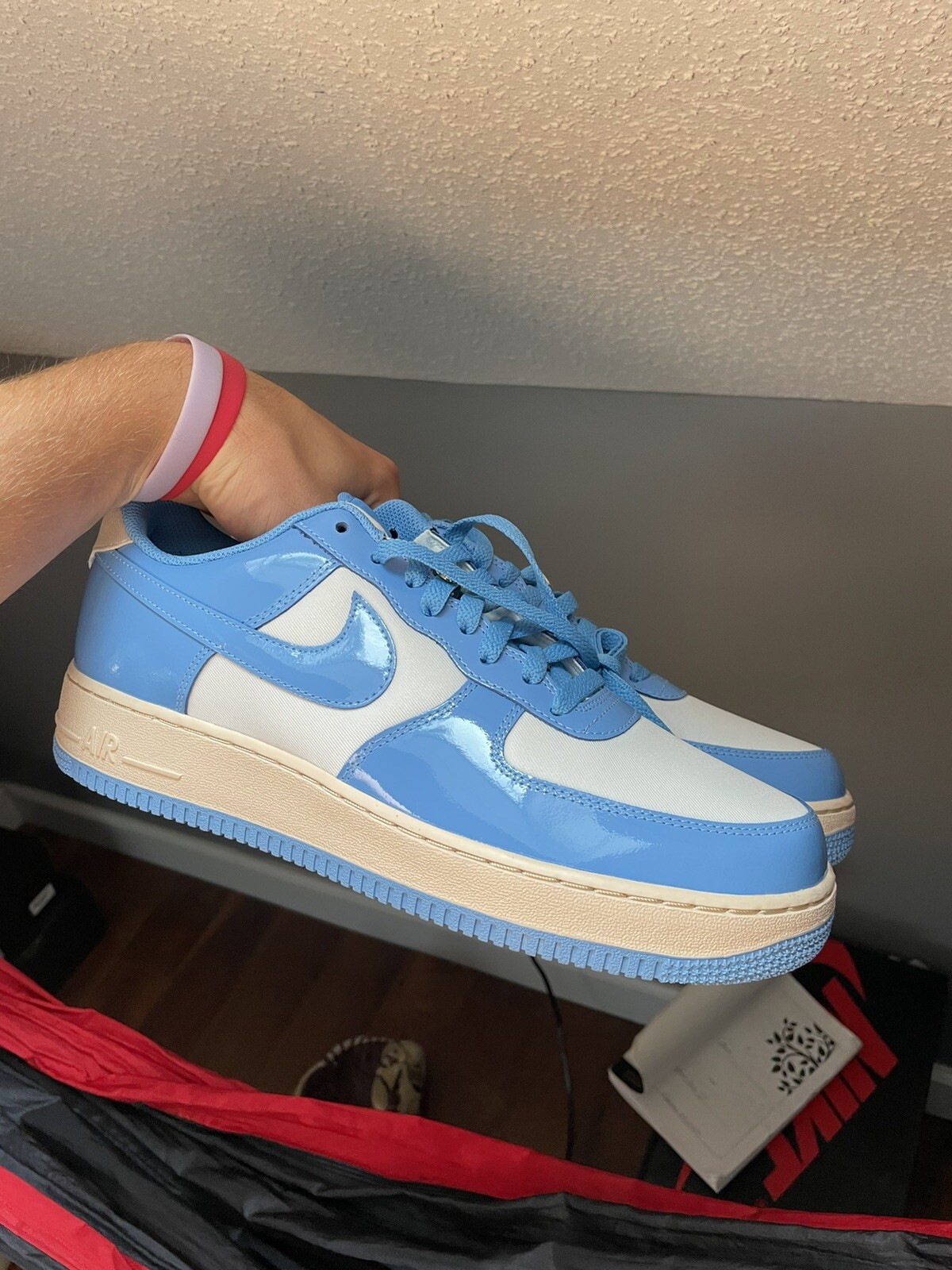 Nike Air Force 1 Low ID 'Nike By You' UNC Patent Leather Powder Blue Size  10.5 | eBay