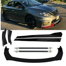 Front Bumper Lip Spoiler Splitter Side Skirt Body Kit For Nissan Sentra