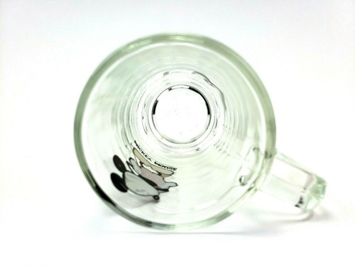Walt Disney Mickey Mouse Heavy Clear Glass Mug Stein Vintage - Picture 6 of 8