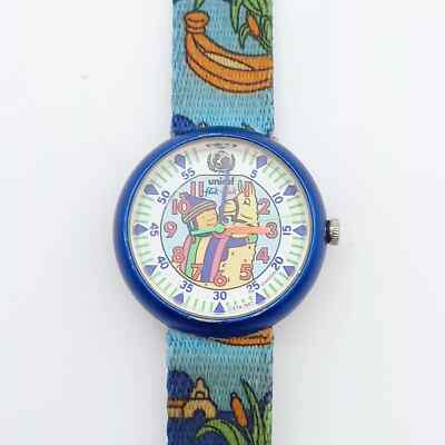 Flik Flak wristwatch analogic watch Genuine UNICEF 1998 Blue color needs battery