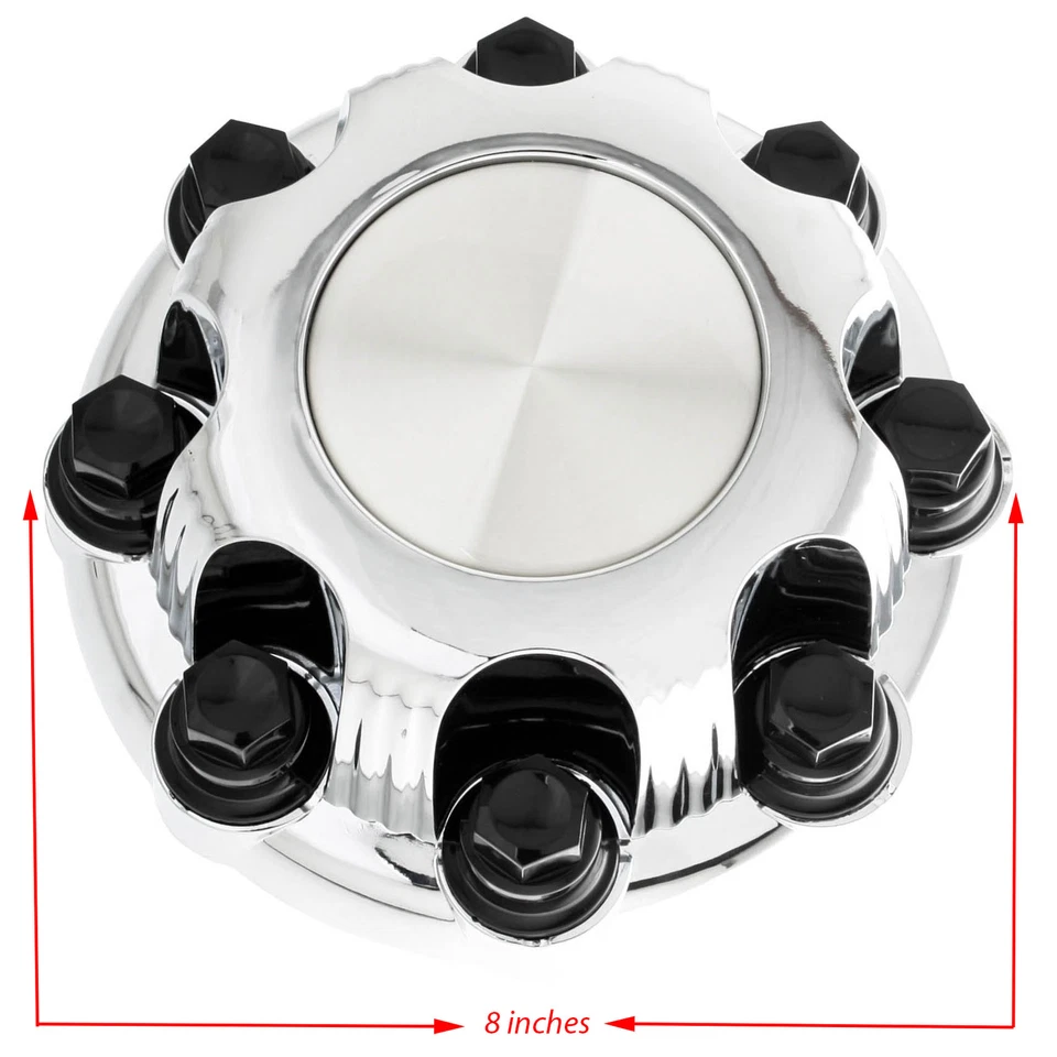 Комплект из 4 шт подходит для 8 хромированных черных центральных колпаков со стальным ободом колеса 16 дюймов с болтовым креплением на ступице - Изображение 3 из 4