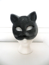 Gray Velvet CAT Mask Costumes Cosplay Carnival Halloween Party Accessory NWT