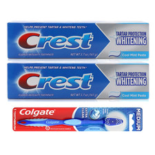 Crest Tartar Protection Toothpaste 5.7oz 2 Pack Free Colgate Toothbrush