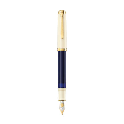 Pelikan Souveran M800 Fountain Pen in Cream Blue - Broad  - NEW in Box