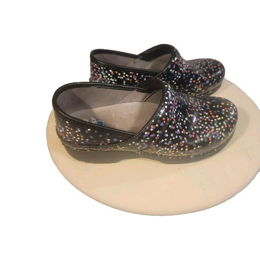 Dansko LT Pro Clogs Confetti Patent Leather Womens Us EU38