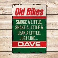 Old Bikes Funny Motorcycle Sign, Garage Shed Mancave Christmas Gift for Dad