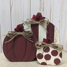 Rustic Fall Decor, New Wooden Pumpkins, Autumn Rustic centerpieces, Shelf sitter