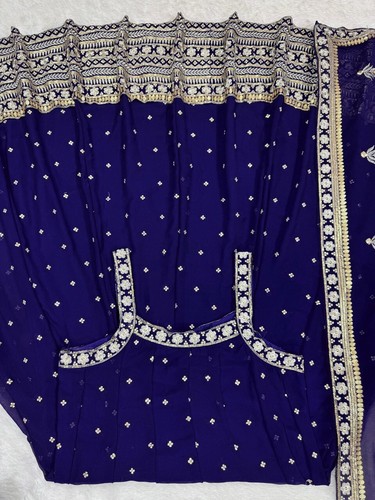 Indian Ethnic Wear Faux Georgette Fancy Gown With Dupatta For Wedding & Party - Picture 4 of 13