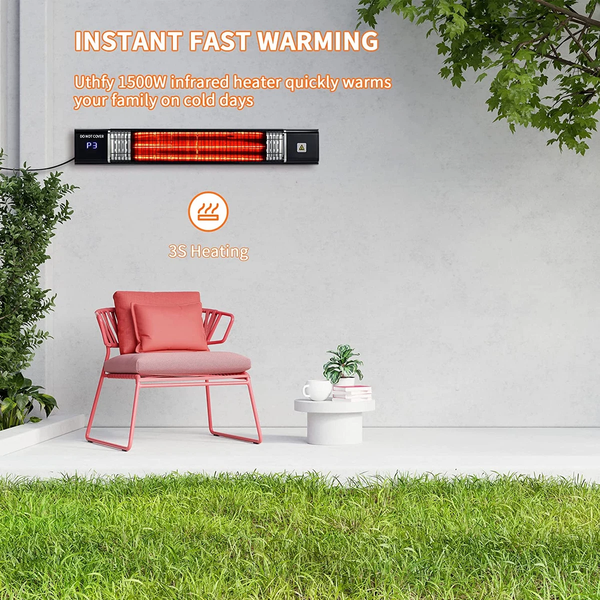 Patio Heater,Outdoor Heater for Patio,Infrared Heater for Outdoor Use,Wall  Mount | eBay