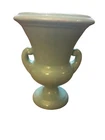 Vintage HAEGER MCM Pottery Fan Vase Robins Egg Blue Green Turquoise 9 in tall