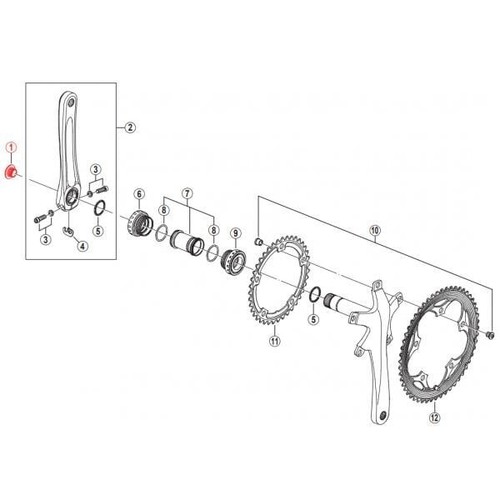 Shimano HollowTech II FC-4500 Crank Arm Fixing Bolt Tiagra Sora LX Y1H614000 - Picture 4 of 5