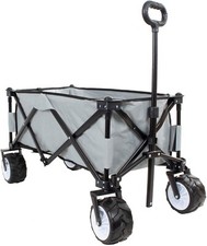 60kg Folding Garden Festival Beach Camping Trolley Wagon Hand Cart Wide Wheel
