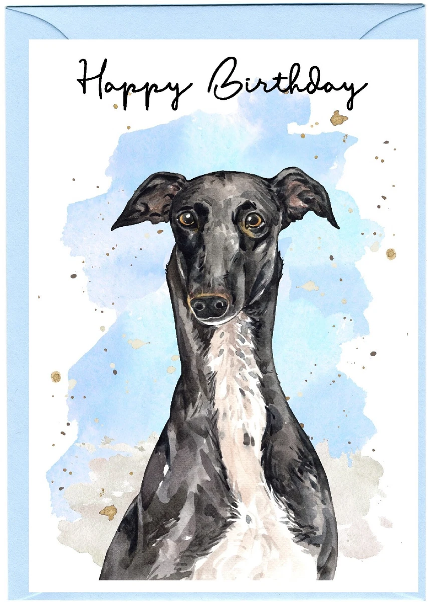 Greyhound Dog Personalised Birthday Card - The Card Zoo - View #2
