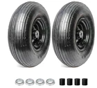 (2-Pack) 4.00-6" Tire and Wheel,13" Pneumatic Tire and Rim for Wheelbarrow,5/8"