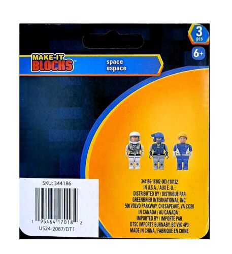 Make-It Blocks Space 3 Action Figures / Pieces 6+ New - Picture 2 of 2