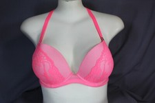 City Chic Underwire Lined Pink Plunge Bra UK/US Size 38D