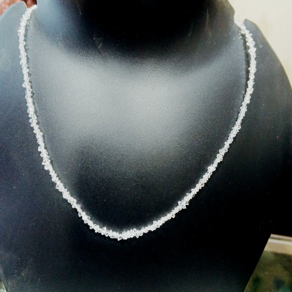 Collar de diamantes Herkimer naturales súper transparentes de grado AAA Foto 3 de 4