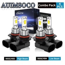 9005 9006 LED Headlight Kit 10000K Combo Bulbs High Low Beam Super Bright White