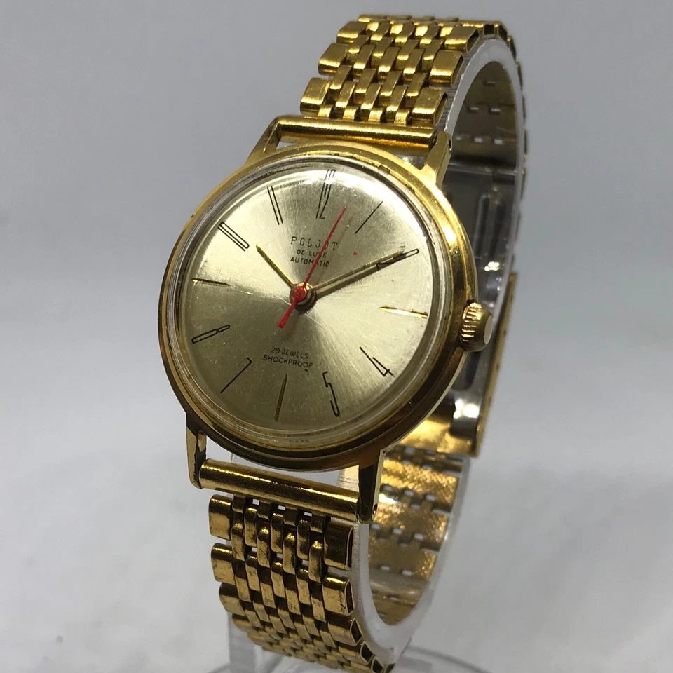 POLJOT de Luxe 1MChZ KIROVA CHAPADO EN ORO URSS AÑOS 60 automático AU Foto 2 de 4