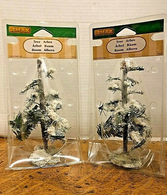LEMAX Christmas 6.5'' Glittering Pine Trees #04212 - SET OF TWO - FREE Shipping!