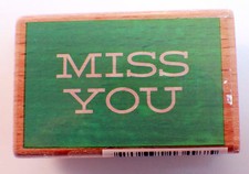 Miss You Words Writing Hampton Art Studio G Wooden Rubber Stamp