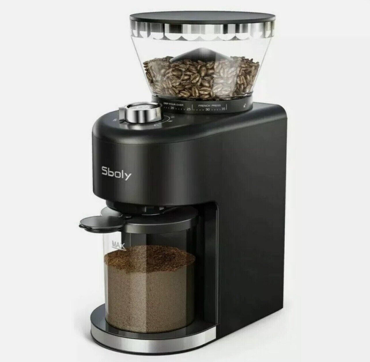Sboly Adjustable Conical Burr 15Setting Coffee Grinder for 212 Cups