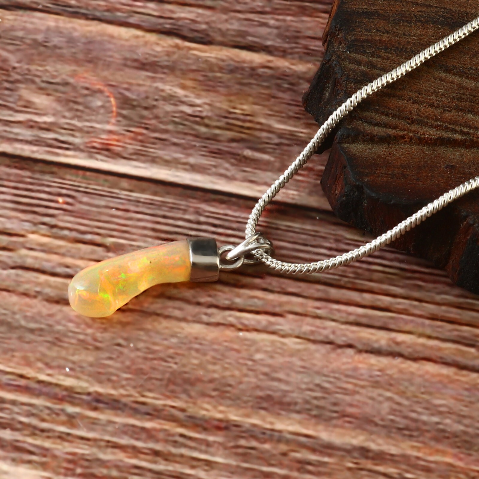 925 Sterling Silver Opal Triplet Pendant Gemstone Fire opal Pendant Jewelry 213