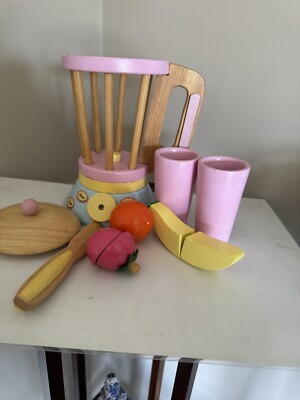 VTG KidKraft Pastel Wooden Smoothie s Blender Kitchen/ Kids Play Toy.y2k