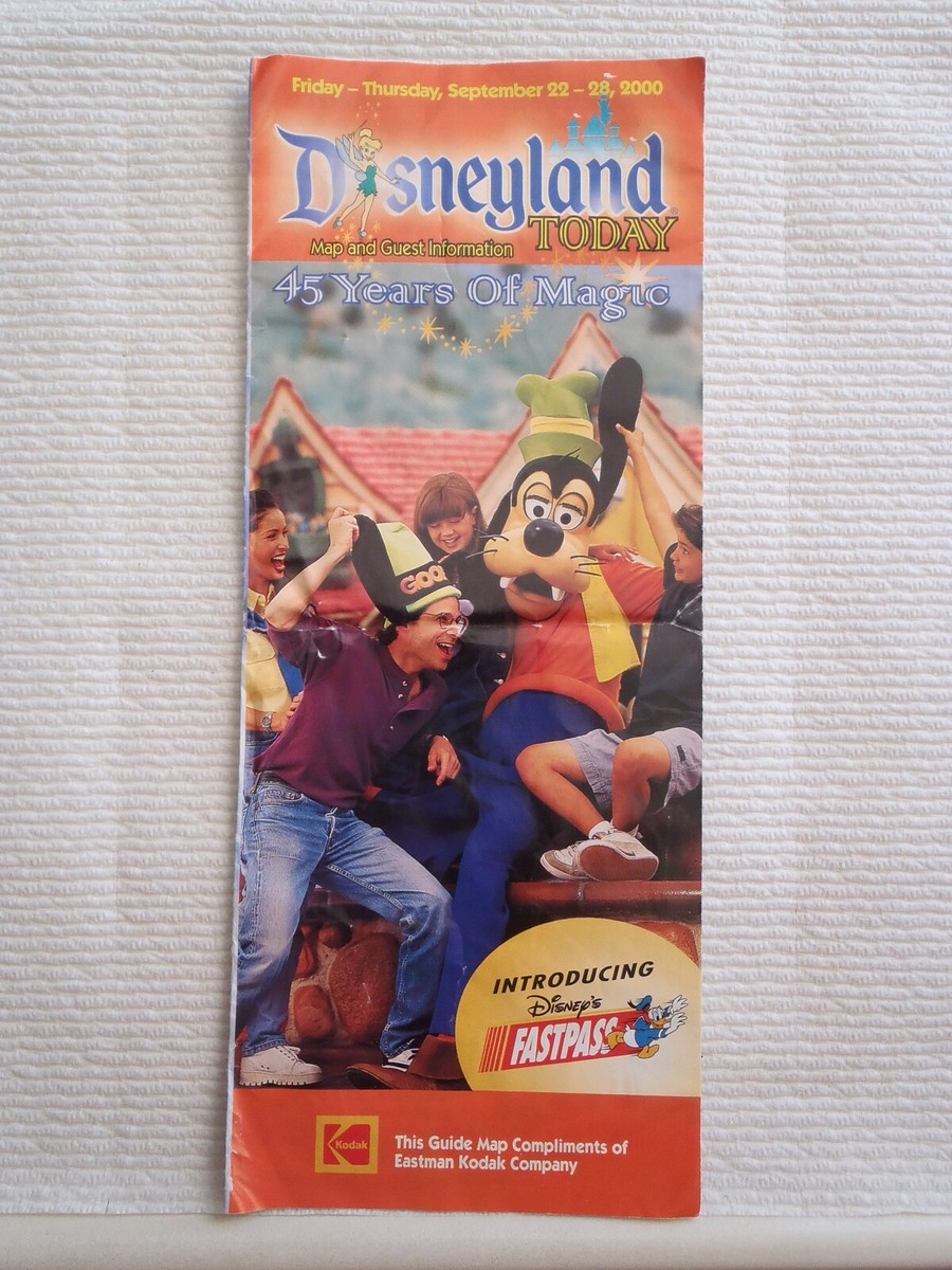 Disneyland California 2000 Park Guide Map 45th Anniversary