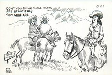 Risque Twin Peaks Artist Bob Hall Comic 1950 Postcard