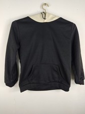 classic womens hoodie black  cream front pocket size large new free postage
