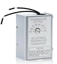 Attic Fan Temperature Controller - 120V Adjustable Thermostat Switch for Power 
