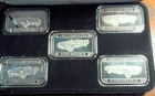 5 Piece Chevy Corvette One Troy Oz .999 Silver bars 1953-1957 in Display Case