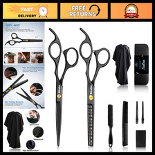 10 PCS Professional Hair Cutting Scissors Set - Thinning Shears, Comb, Cape  Cl