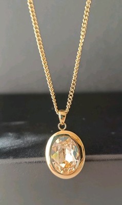 Rosalie QVC,Halskette mit Anhänger wie Tivola,Swarovskistein Silk,Gold,Edelstahl