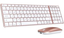 PINK Compare 49.99 Seenda Wireless Keyboard and Mouse Combo Full Size Slim