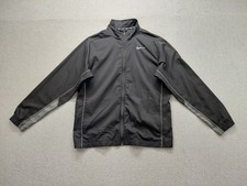 Nike Men Track Jacket L Black Logo Mock Neck Full Zip Long Sleeve Activewear