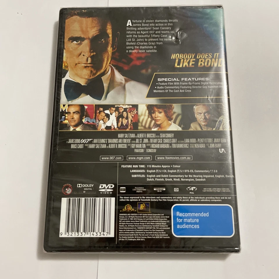 Diamonds Are Forever DVD 007 - SEALED - image 2 of 3
