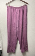 Alfred Dunner Womens Size 16 Purple Pull On Pants Made In USA
